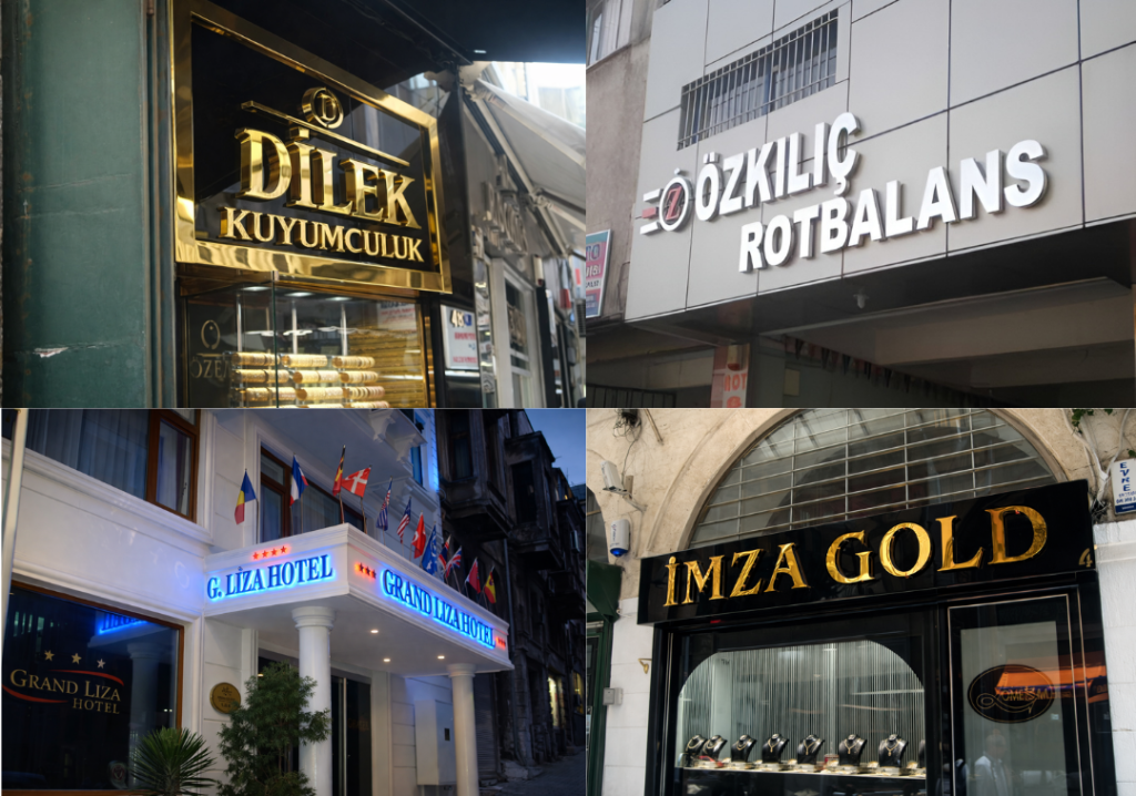 Paslanmaz kutu harf LED aydınlatmalı dış cephe tabela