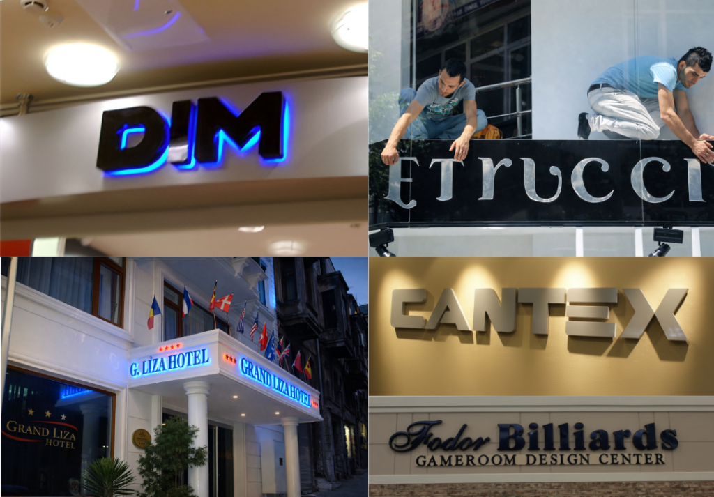 Plexi kutu harf LED ışıklı akrilik tabela uygulaması